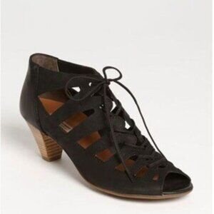 PAUL GREEN Prague Handmade Gladiator Cut Out Lace-up Suede Heels Sz 8